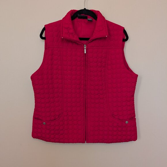 Jane Ashley red quilted puff vest XL - Picture 1 of 10